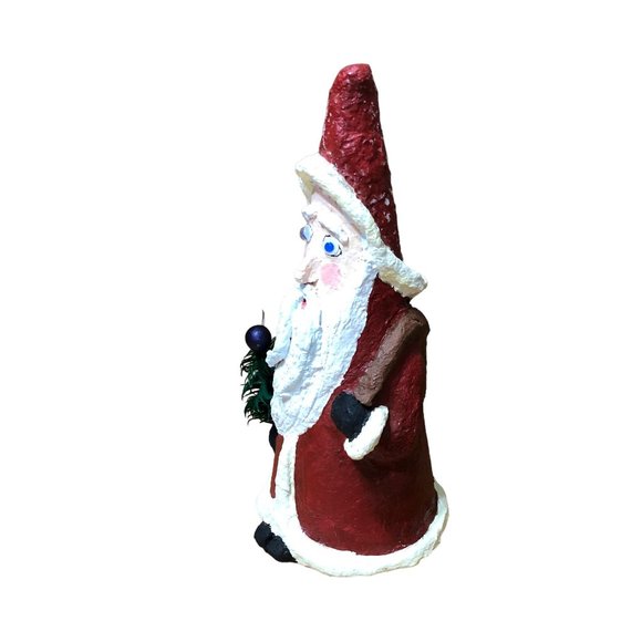 Paper Mache Santa Father Christmas Decoration Holiday Figurine 2007 R Gillum 10" - Picture 8 of 16